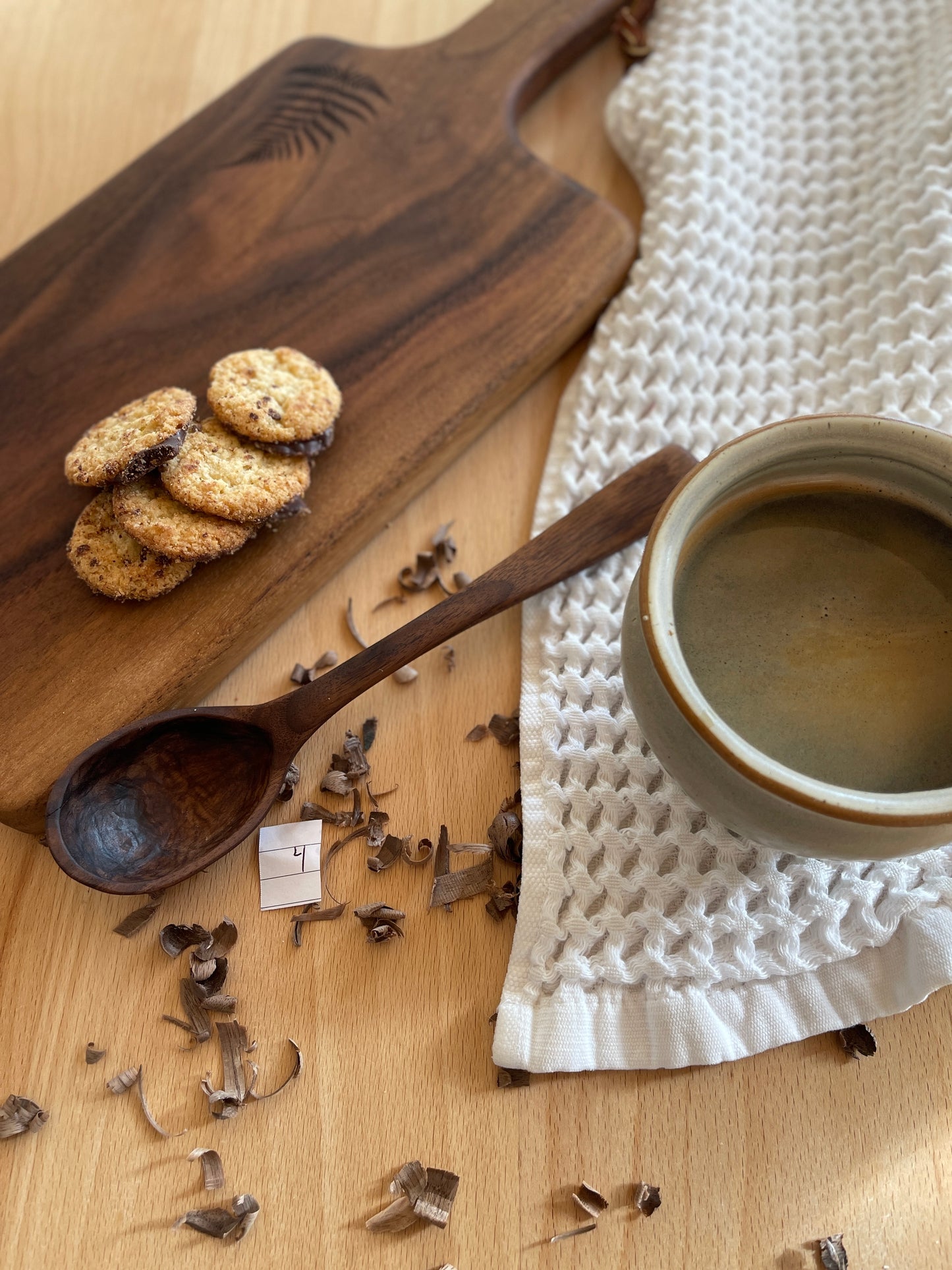 Textured Large Handmade Wood Spoon Walnut