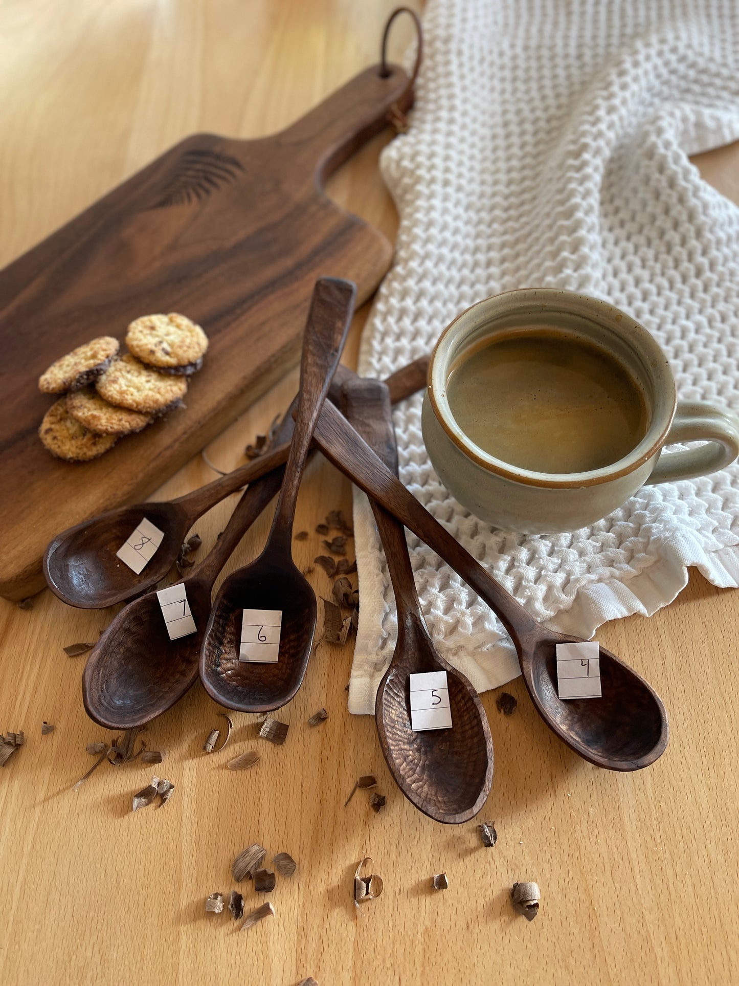 Textured Large Handmade Wood Spoon Walnut