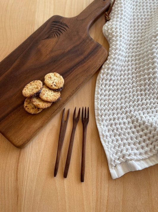 Small Handmade Wood Fork Walnut